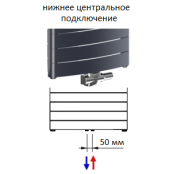 Вертикальный радиатор Rifar Convex Ventil - 18 секций, цвет Антрацит, нижнее центральное подключение