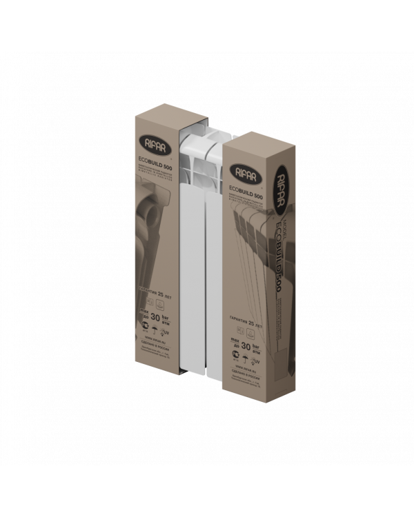 Радиатор Rifar ECOBUILD 300 - 4 секции, биметаллический с боковым бодключением Радиатор Rifar ECOBUILD 300 - 4 секции, биметаллический с боковым бодключением